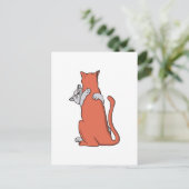 Twee katten sluiten vriendschap briefkaart (Staand voorkant)