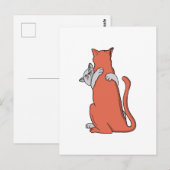 Twee katten sluiten vriendschap briefkaart (Voorkant / Achterkant)