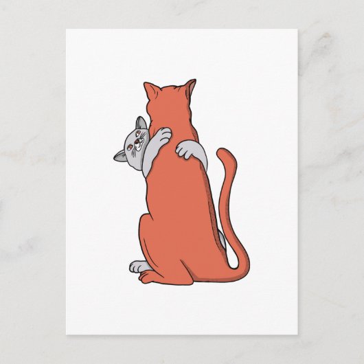 Twee katten sluiten vriendschap briefkaart (Voorkant)