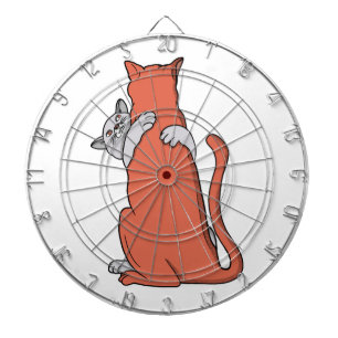 Twee katten sluiten vriendschap dartbord