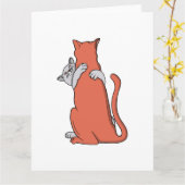 Twee katten sluiten vriendschap kaart (Gele Bloem)