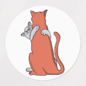 Twee katten sluiten vriendschap labels (Design 2)