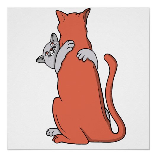 Twee katten sluiten vriendschap perfect poster (Voorkant)