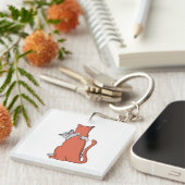Twee katten sluiten vriendschap sleutelhanger (Voorkant Rechts)