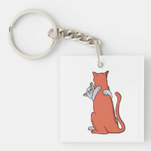 Twee katten sluiten vriendschap sleutelhanger