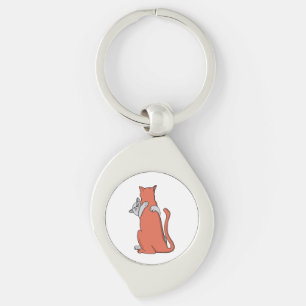 Twee katten sluiten vriendschap sleutelhanger