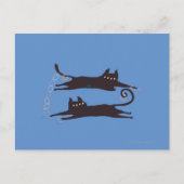Twee katten spelen briefkaart (Voorkant)