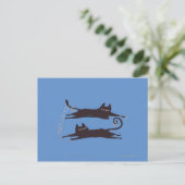 Twee katten spelen briefkaart (Staand voorkant)