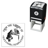 Twee Katten spelen Schaak Match Bibliotheek Boek N Zelfinktende Stempel (In situ)