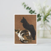 Twee katten Steinlen Briefkaart (Staand voorkant)