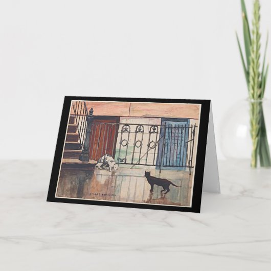 Twee katten, Stuart Davis, Kaart (Voorkant)