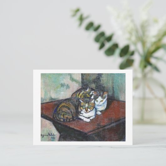 Twee katten, Suzanne Valadon Briefkaart (Staand voorkant)