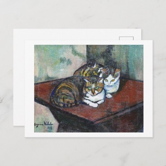 Twee katten, Suzanne Valadon Briefkaart (Voorkant / Achterkant)