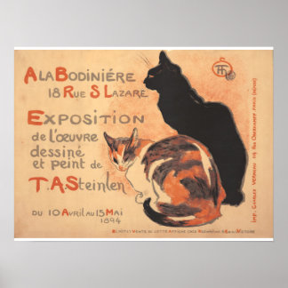 Twee katten T.A. Steinlen Franse Art Nouveau Poste Poster