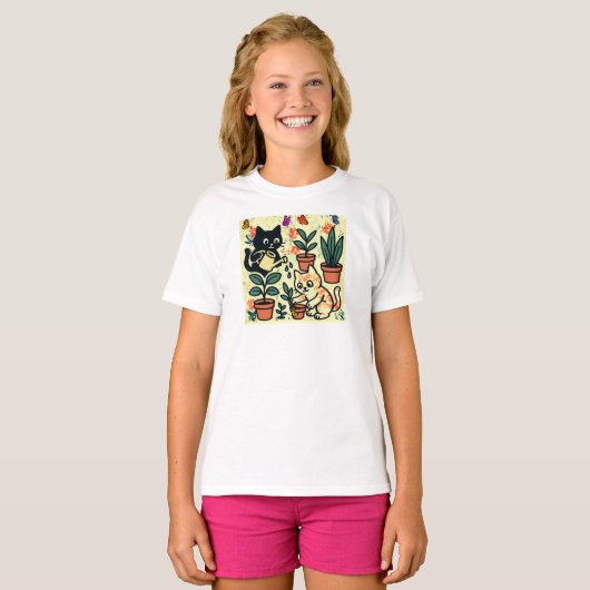 Twee katten t-shirt (Voorkant volledig)
