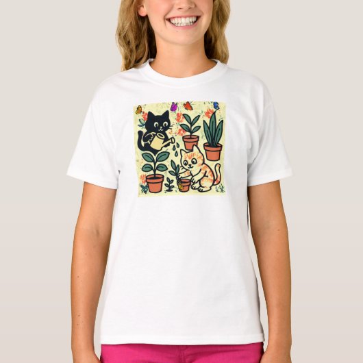Twee katten t-shirt (Voorkant)