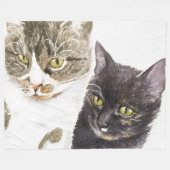 Twee katten - tabby en tortie fleece deken (Voorkant (Horizontaal))