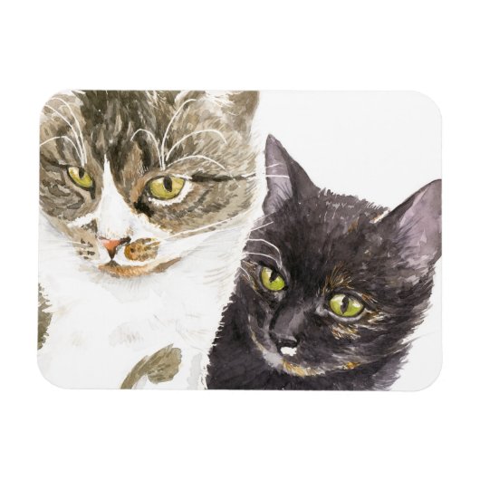 Twee katten - tabby en tortie magneet (Horizontaal)