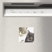 Twee katten - tabby en tortie magneet (Insitu (Vaatwasser))