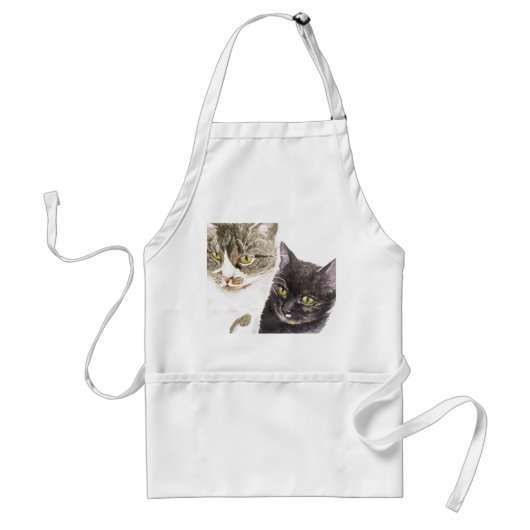 Twee katten - tabby en tortie standaard schort (Voorkant)