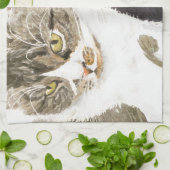 Twee katten - tabby en tortie theedoek (Gevouwen)