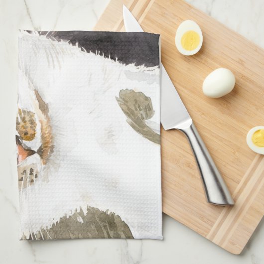 Twee katten - tabby en tortie theedoek (Quarter Fold)