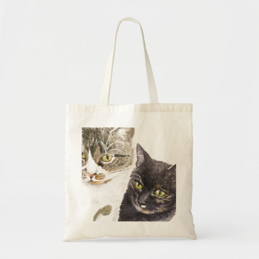 Twee katten - tabby en tortie tote bag (Voorkant)