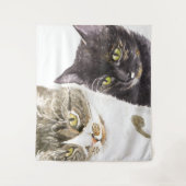 Twee katten - tabby en tortie wandkleed (Voorkant)