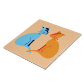 twee katten tegeltje (Zijkant)