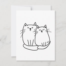 Twee katten Tekening Notitiekaartje