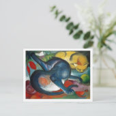 Twee katten van Franz Marc Briefkaart (Staand voorkant)