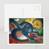 Twee katten van Franz Marc Briefkaart (Voorkant / Achterkant)