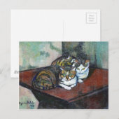 Twee katten van Suzanne Valadon Briefkaart (Voorkant / Achterkant)