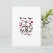 Twee katten verliefd: knuffelen en krabben onder kaart (Staand voorkant)