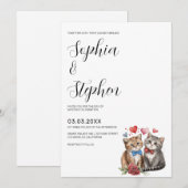 Twee katten verliefd op hun trouwdag kaart (Voorkant / Achterkant)