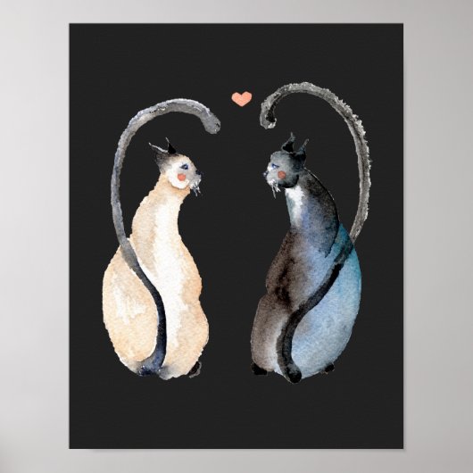 Twee katten verliefd poster (Voorkant)