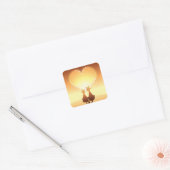 Twee Katten Verliefd Stickers (Envelop)