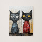 Twee Katten Waterverf Puzzel Legpuzzel (Verticaal)