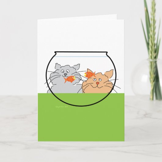 Twee Katten Wenskaart Kaart (Voorkant)
