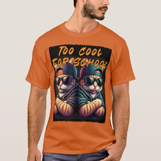 Twee katten zijn te cool voor school t-shirt (Voorkant)