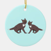 Twee kattenversiering keramisch ornament (Voorkant)