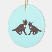 Twee kattenversiering keramisch ornament (Links)