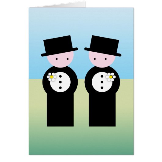 Twee Kaukasische bruidegoms (Voorkant)