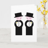 Twee Kaukasische bruidegoms Kaart (Gele Bloem)