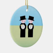 Twee Kaukasische bruidegoms Keramisch Ornament (Rechts)