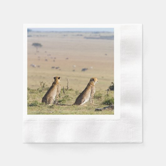 Twee kazen op de uitkijk servet (Voorkant)