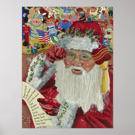 Twee keer controleren - Classic Santa 18x24 Poster (Voorkant)