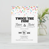 Twee keer de Fun Double Birthday Celebrate uitnodi Kaart (Staand voorkant)