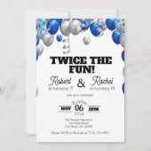 Twee keer de Fun Double Birthday Celebrate uitnodi Kaart (Voorkant)