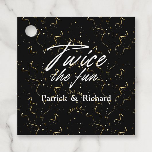 Twee keer de Fun Friends Joint Verjaardag Dubbel Bedankjes Labels (Voorkant)